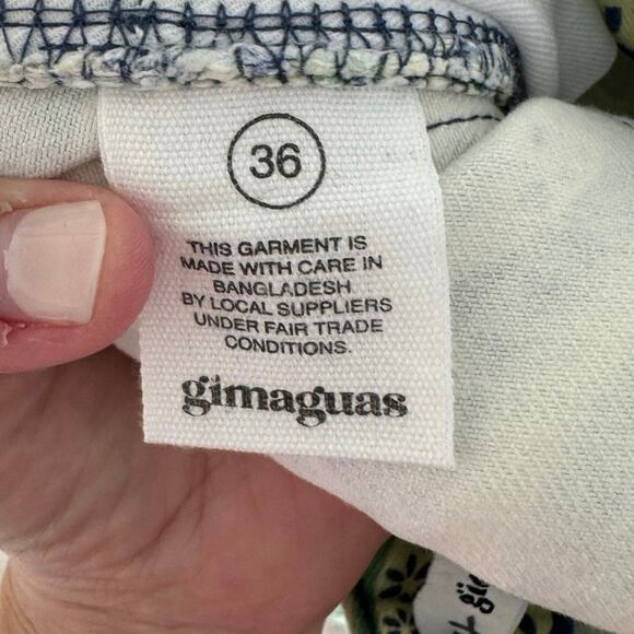 NWT Gimaguas Aletta Denim Jeans Yellow Paisley 36 XS - Picture 7 of 9